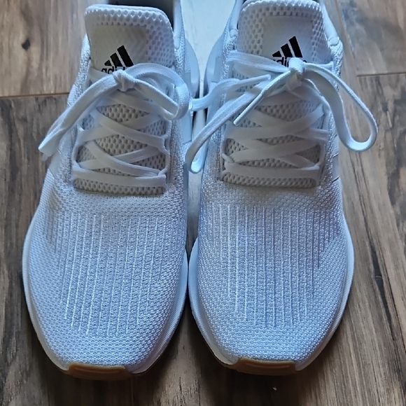 Adidas White Swift Running Mesh Sneakers - Picture 9 of 12